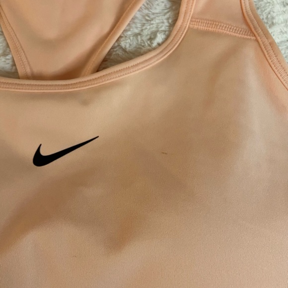 NIKE Dri-Fit Swoosh Medium Support 1-Piece Pad Sports Bra Coral - Picture 5 of 5